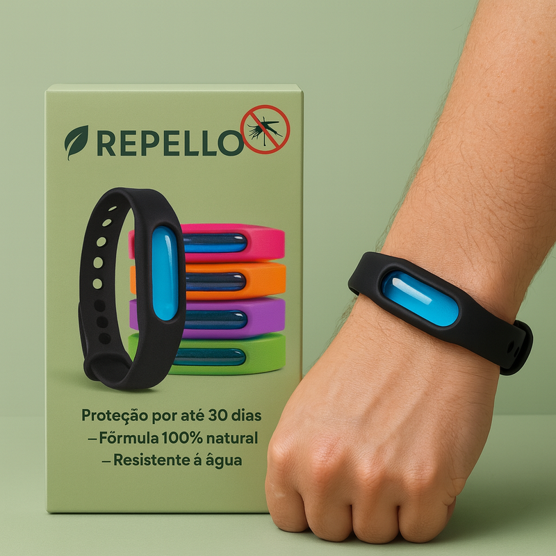 Repello - Pulseira Humana Antipulgas, Carrapatos e Mosquitos (Proteção Avançada)